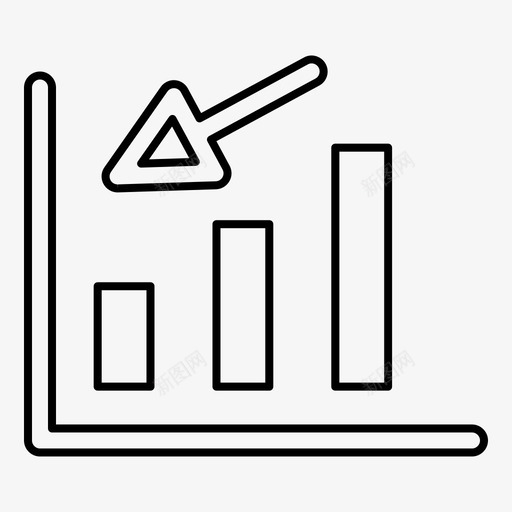 亏损图表下方向下图标svg_新图网 https://ixintu.com 下方 下降 亏损图表 公司业务图标 减少 向下