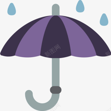 雨伞秋季59扁平图标图标
