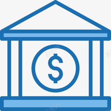 银行银行和金融7蓝色图标图标