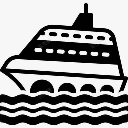 邮轮轮船运输图标svg_新图网 https://ixintu.com 旅行 波浪 轮船 运输 邮轮