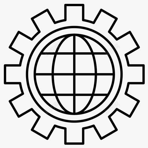 齿轮地球仪世界图标svg_新图网 https://ixintu.com 世界 地球仪 齿轮