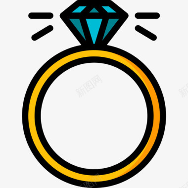 戒指珠宝6线性颜色图标图标