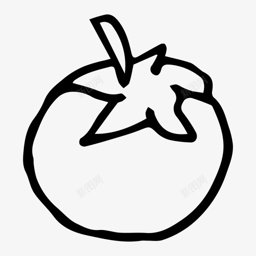 番茄食物水果图标svg_新图网 https://ixintu.com 水果 番茄 素描 蔬菜 食物
