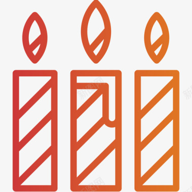蜡烛圣诞151渐变色图标图标