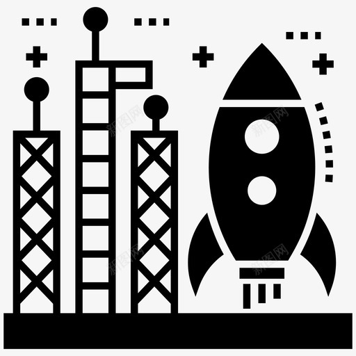 火箭发射助推器洲际图标svg_新图网 https://ixintu.com 助推器 卫星 太空 太空和银河系图标包 洲际 火箭发射