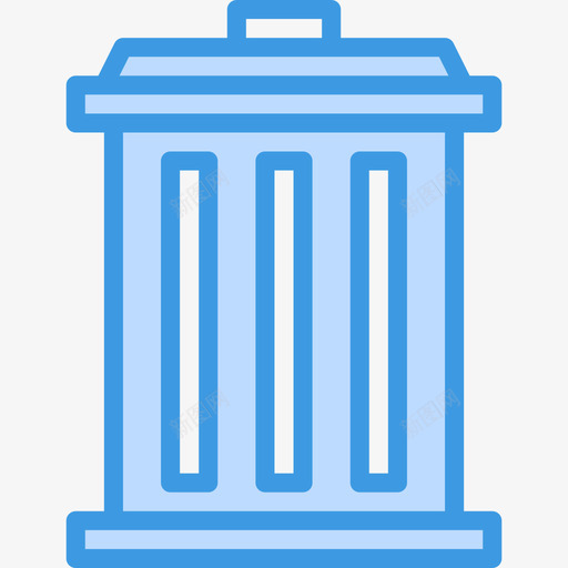 垃圾桶清洁52蓝色图标svg_新图网 https://ixintu.com 垃圾桶 清洁 蓝色