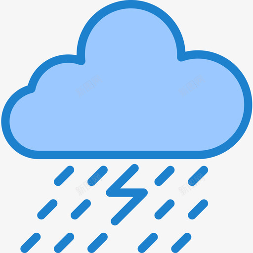 雷雨天气183蓝色图标svg_新图网 https://ixintu.com 天气183 蓝色 雷雨
