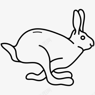 兔子跑复活节快图标图标
