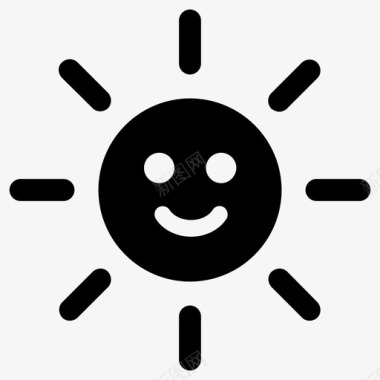 太阳快乐的太阳夏天图标图标