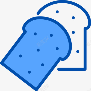 切片面包食品和饮料8蓝色图标图标
