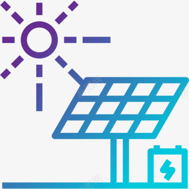 太阳能电池板工业49梯度图标图标