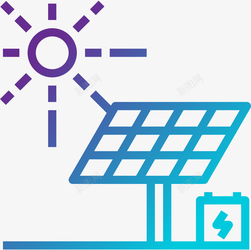 太阳能电池板工业49梯度图标svg_新图网 https://ixintu.com 太阳能电池板 工业49 梯度