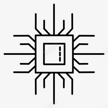 cpu电子微芯片图标图标