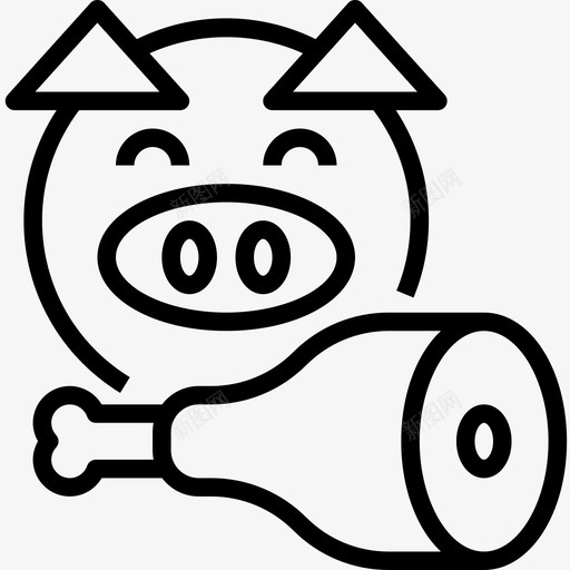 猪肉烧烤和烧烤派对直系图标svg_新图网 https://ixintu.com 烧烤和烧烤派对 猪肉 直系