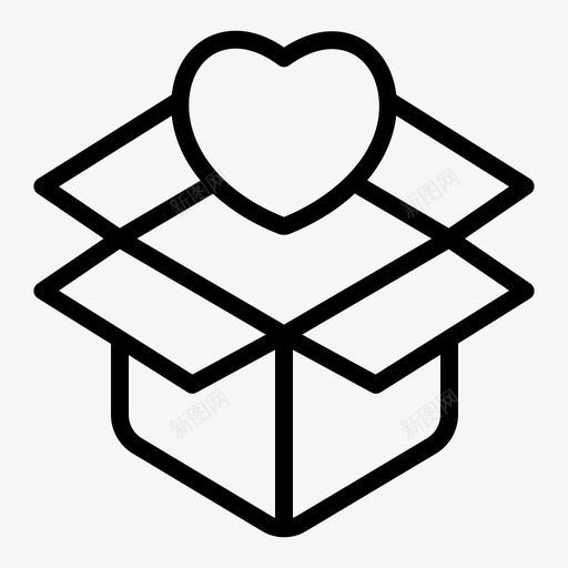 包装盒慈善爱心图标svg_新图网 https://ixintu.com 包装盒慈善爱心