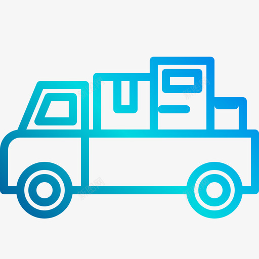 皮卡车物流和运输线性坡度图标svg_新图网 https://ixintu.com 物流和运输 皮卡车 线性坡度