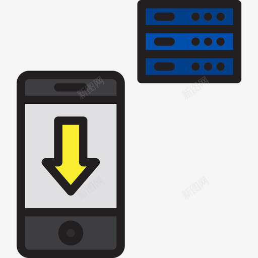 数据库和云3线颜色图标svg_新图网 https://ixintu.com 下载 数据库 颜色