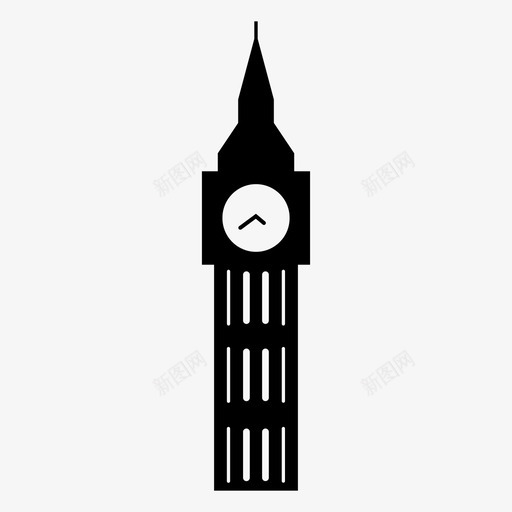 大本钟时钟时间图标svg_新图网 https://ixintu.com 大本钟 时钟 时间 英国地标 著名的伦敦