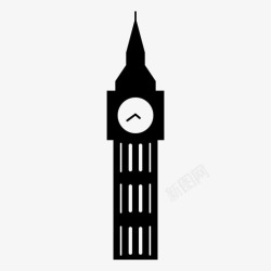 伦敦时间大本钟时钟时间图标高清图片