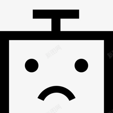 悲伤的机器人失望的机器人哭泣的机器人图标图标
