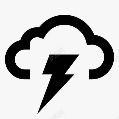 闪电气象学风暴图标图标