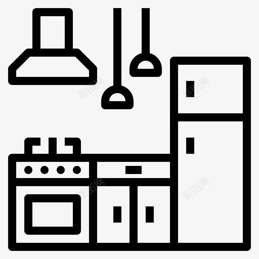 厨房烹饪冰箱图标svg_新图网 https://ixintu.com 冰箱 厨房 水槽 烤箱 烹饪