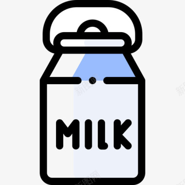 牛奶荷兰9颜色省略图标图标