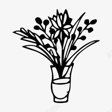 花花瓶植物图标图标