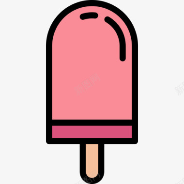 冰棒冰淇淋18线性颜色图标图标