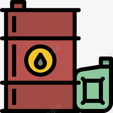 石油九月能源4线性颜色图标图标
