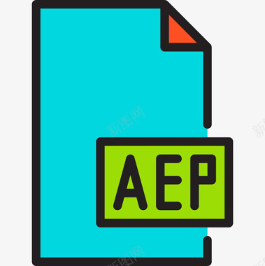 Aep文件和文件夹11线性颜色图标图标