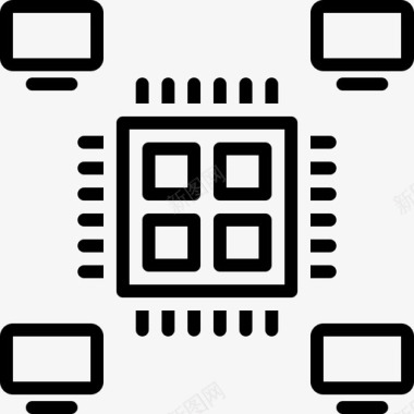 多处理概念管理图标图标