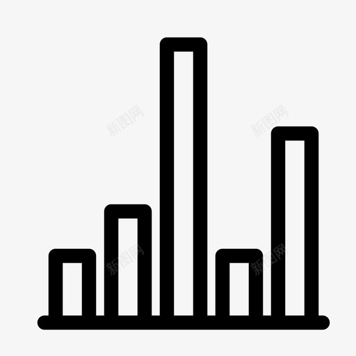 柱形图条形图图形图标svg_新图网 https://ixintu.com 图形 垂直 显示数据 条形图 柱形图