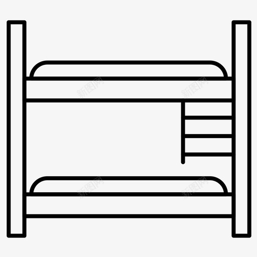 床卧室双层床图标svg_新图网 https://ixintu.com 卧室 双层床 家具 床