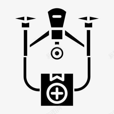 无人机箱子医疗图标图标