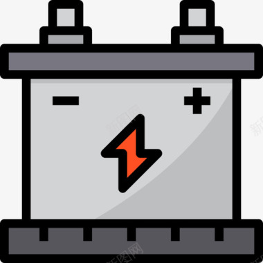 电池工业15线性颜色图标图标