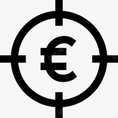 收益目标欧元图标图标