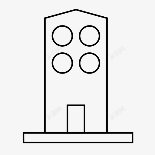 建筑物大厦房屋图标svg_新图网 https://ixintu.com 场所 大厦 建筑物 房屋 附属建筑物