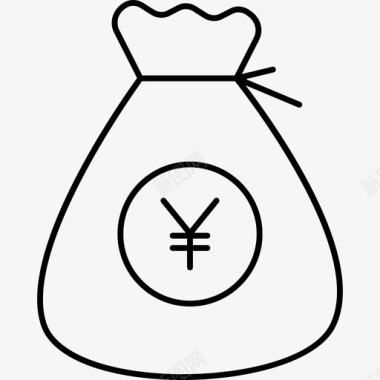 日元购物袋货币图标图标