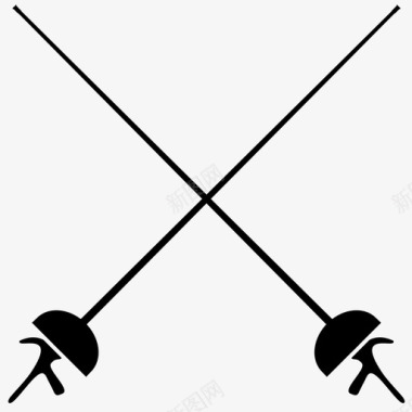 交叉的重剑击剑武器图标图标