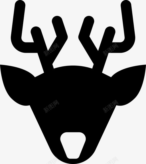 鹿动物鹿角图标svg_新图网 https://ixintu.com 动物 哺乳动物 庆祝活动和节日 驯鹿 鹿 鹿角