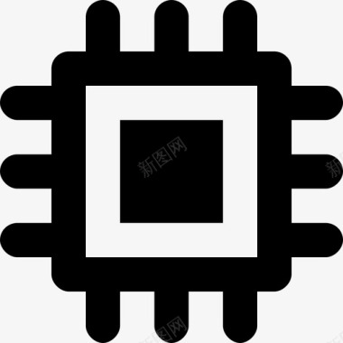 微芯片电路微处理器图标图标