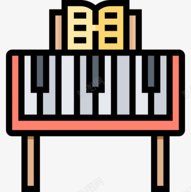 键盘摇滚11线性颜色图标图标