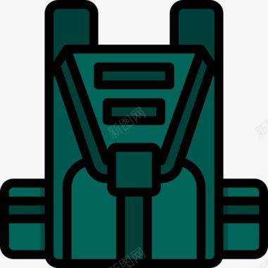 背包陆军11线性颜色图标图标