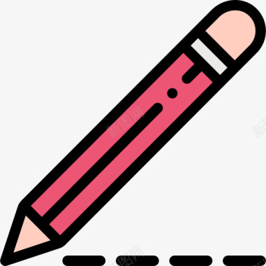 铅笔领导力15线条颜色图标图标