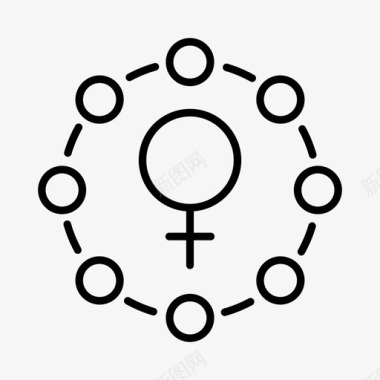妇女权利激进主义活动家图标图标