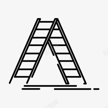 梯子建筑施工图标图标
