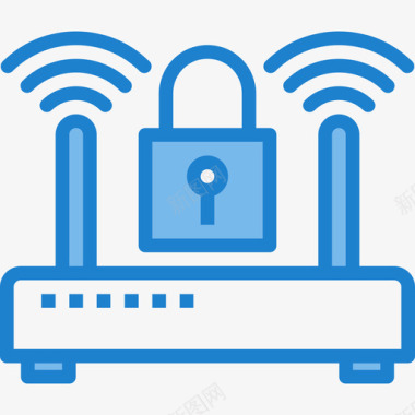 Wifi网络和安全4蓝色图标图标