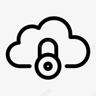 安全云服务云计算云数据图标图标