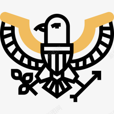鹰美国5号黄影图标图标